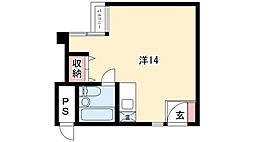 御園パレス ワンルームの間取図画像
