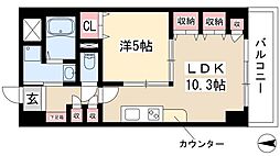プレステージ新栄 1LDKの間取図画像