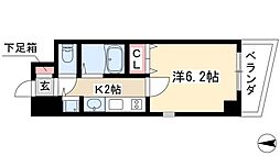 プレサンス泉シティアーク 1Kの間取図画像