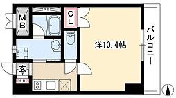 BSRESIDENCESAKAE 1Kの間取図画像