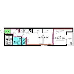 名古屋市北区清水5丁目アパート ワンルームの間取図画像