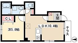 カルテットA 1LDKの間取図画像