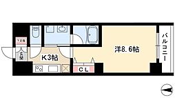 ベルルージュ中村公園 1Kの間取図画像