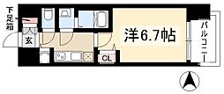 プレサンス名古屋STATIONルミアス 1Kの間取図画像