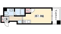 パークアクシス名駅南 ワンルームの間取図画像