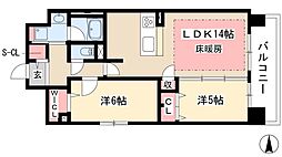 プレサンスロジェ上前津駅前2 2LDKの間取図画像