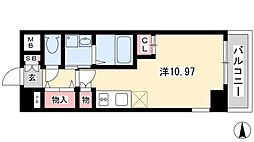 マックヴィラージュ平安 ワンルームの間取図画像