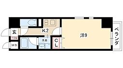 RESIDIA東桜 1Kの間取図画像