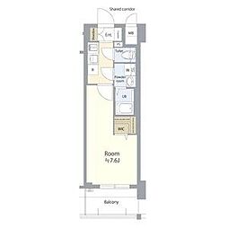 エスリード ザ・レガリア新栄ALTAIER 1Kの間取図画像