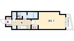 ELSTANZA徳川 1Kの間取図画像