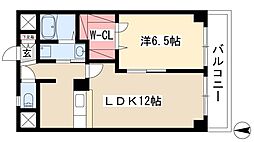 シャルマンヤマフク 1LDKの間取図画像