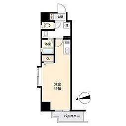 HF名駅北レジデンスWEST ワンルームの間取図画像