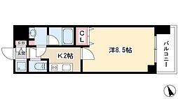ルクレ新栄レジデンス 1Kの間取図画像