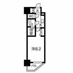 エスリード泉プレステージ 1Kの間取図画像