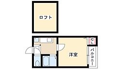 プルミエール浄心 1Kの間取図画像