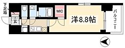 プレサンスジェネ丸の内 1Kの間取図画像