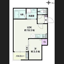 Jack harutaI 1LDKの間取図画像