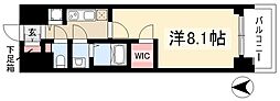 プレサンスジェネ丸の内 1Kの間取図画像