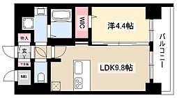 プレサンス丸の内アドブル 1LDKの間取図画像