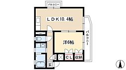 メゾンドエリシオン 1LDKの間取図画像