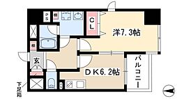 稲垣ビル栄ディアコート白川 1DKの間取図画像