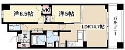 ザ・パークハウス名古屋 2LDKの間取図画像