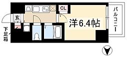 プレサンスSAKAE白川公園2 1Kの間取図画像