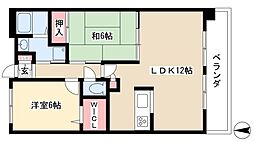 ガーデンイースト荒子 2LDKの間取図画像