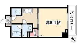 グランルクレ新栄イースト 1Kの間取図画像