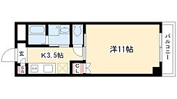 グランダール吹上 1Kの間取図画像