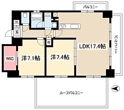 プレディアスタイル白川公園 2LDKの間取図画像