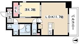 レジデンシア花の木 1LDKの間取図画像