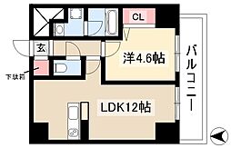 PREMIUM大須 1LDKの間取図画像
