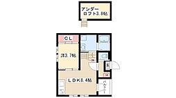 ハーモニーテラスティアラ中村 1LDKの間取図画像
