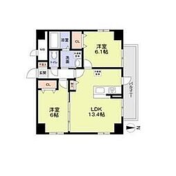P-SQUAREShumoku3 2LDKの間取図画像