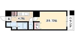 プロシード千代田 1Kの間取図画像