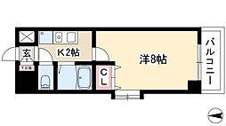 現代ハウス大須 1Kの間取図画像