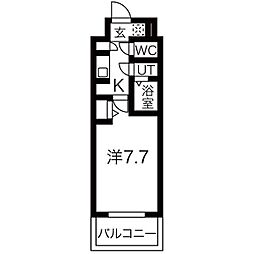 メイクスWアート上前津V 1Kの間取図画像