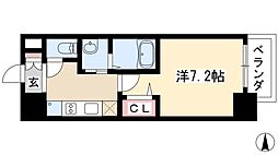 リバーコート砂田橋2 1Kの間取図画像