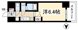 プレサンス新栄アーバンフロー 1Kの間取図画像