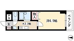 プラティークあらこ 1Kの間取図画像