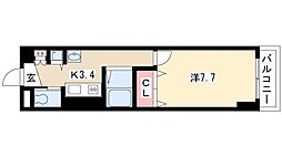 グランツ丸の内 1Kの間取図画像