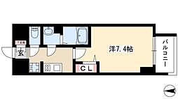 プレサンス桜通ベルノ 1Kの間取図画像