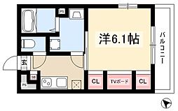 リブリ・千種 1Kの間取図画像
