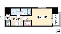 ライブコート泉 1Kの間取図画像