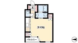 SPACECUBEHONJIN 1Kの間取図画像
