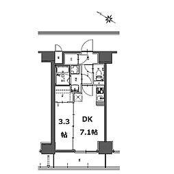 S-RESIDENCE神宮西駅前ascent 1DKの間取図画像
