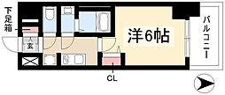 プレサンス東別院セレニス 1Kの間取図画像