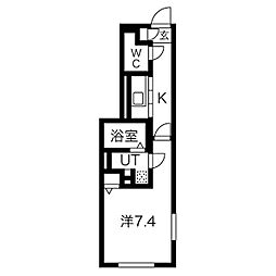 クレストタップ大曽根 ワンルームの間取図画像
