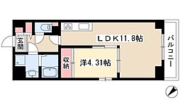 S-FORT鶴舞cube 1LDKの間取図画像